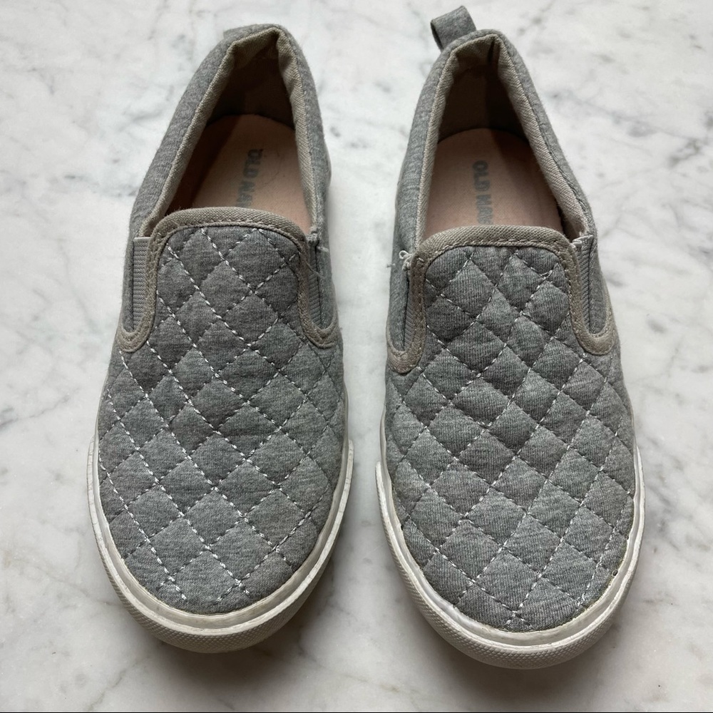 Old Navy Grey Sweatshirt Quilted Slip-On Sneakers Shoes